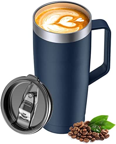 LyriFine Travel Coffee Mug 24oz, Insulated Coffee Mug for Hot and